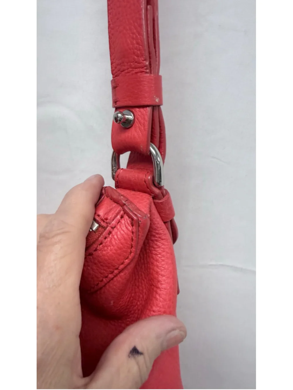 Women's DVF Hobo Bag Red Leather Tassel Handbag